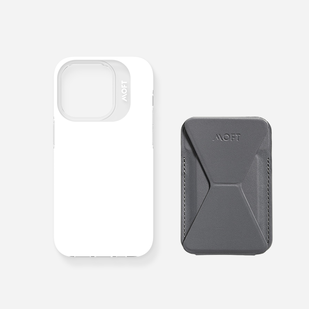 2 in 1 iPhone Ständer & Kartenetui Set + Hülle – MagSafe Kompatibel