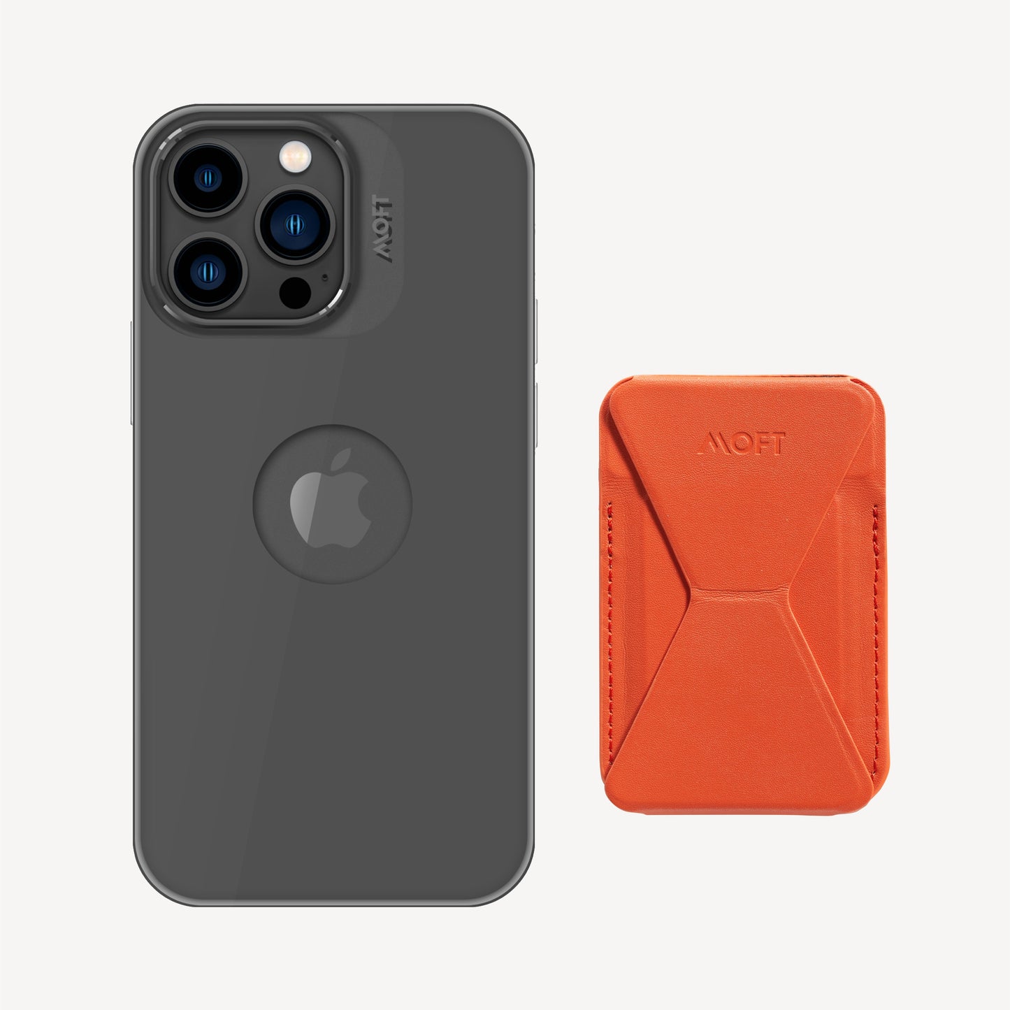 Case, Stand & Wallet Snap Set MD011-set Sunset Orange iPhone 13 Pro Max Smoky Black
